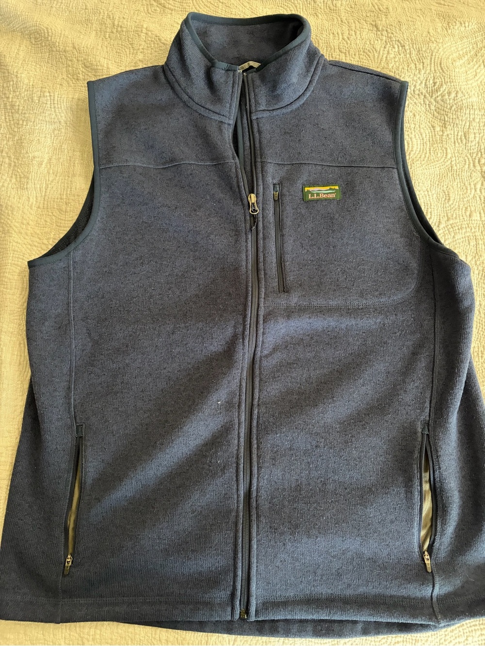 L.L. Bean  Blue Charcoal Full-Zip Fleece vest Men’s Large Tall